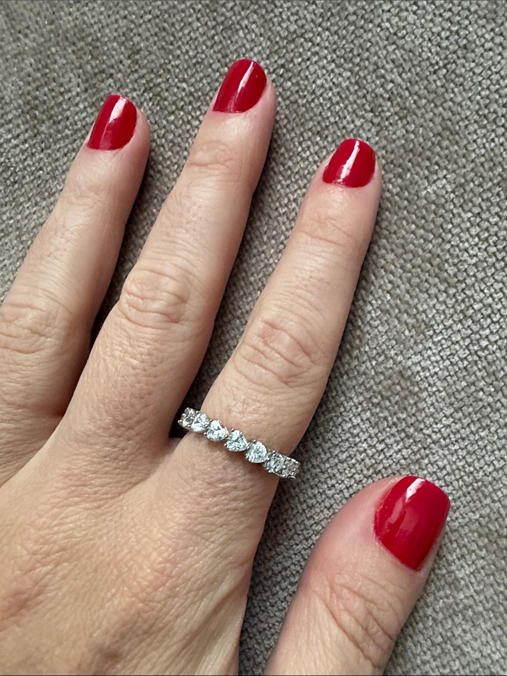 18k Gold Vermeil Simulated Diamonds Eternity Band -Size 8